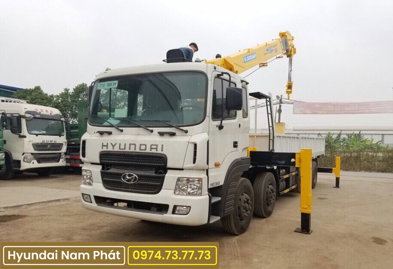 Xe Tải 5 Chân Hyundai HD360 Cẩu Soosan 10 Tấn SCS1015LS